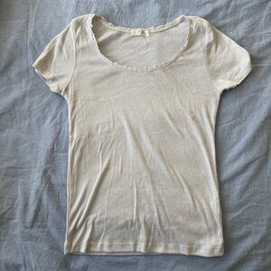 White y2k lacy fitted top